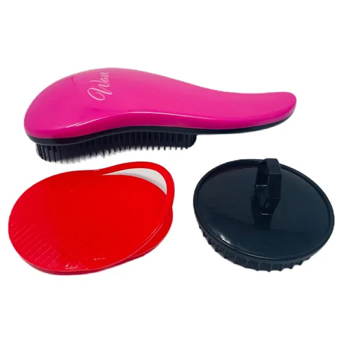 Miniatura 10 de Juego de cepillos desenredantes ondulados para cabello rizado, grueso, liso y natural, cepillo desenredante suave para mujeres, niños y niños