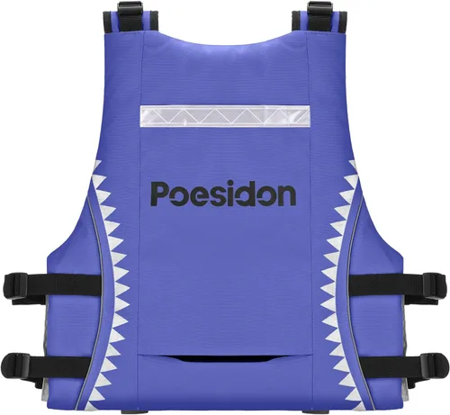 Miniatura 3 de Poseidon Chaleco salvavidas ajustable de seguridad acuática - Diseño clásico unisex con compartimentos de almacenamiento frontal/trasero