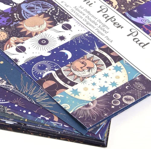 Miniatura 6 de Kit de papel de origami, 100 hojas de 2.47 oz/m², 6 pulgadas, cuadrados, de doble cara, 100 colores sólidos vívidos para manualidades a mano, papel