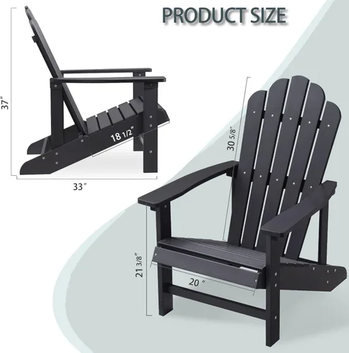 Miniatura 3 de Adirondack - Sillas resistentes a la intemperie, silla de hoguera para patio, sillas de exterior resistentes, sillas de césped, fácil montaje, 350