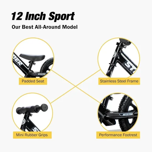 Miniatura 3 de Strider Bicicleta profesional de 12 pulgadas + base mecedora. Ayuda a enseñar al bebé a montar una bicicleta de equilibrio, para niños de 6 meses a