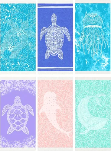 Miniatura 15 de Widdonen Toalla de playa turca fina, ligera, de secado rápido, absorbente, de algodón, para baño, piscina, toallas de natación, extra grandes, sin
