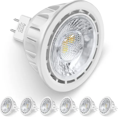 Miniatura 12 de Bombillas LED MR16, 5 W (equivalente a halógeno de 50 W), bombillas de luz de paisaje, 2700 K blanco cálido, base de dos pines GU5.3, foco LED MR16