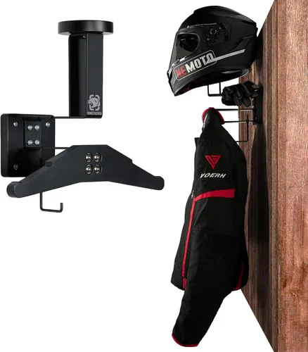 OneTigris Soporte de Pared para Casco de Motocicleta, Soporte de Equipo Táctico con Soporte para Casco y Colgador de Portaplacas, Organizador y