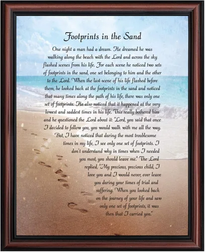Miniatura 15 de Huellas en la arena inspirador arte de pared, decoración de playa, regalos cristianos para mujeres y hombres, decoración de pared cristiana, Get