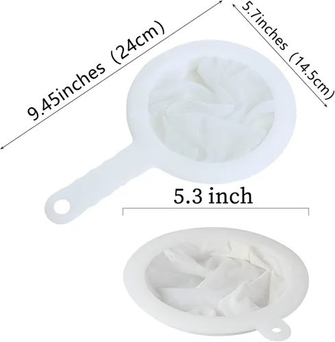 Miniatura 2 de Xeahung Coladores de plástico y coladores de malla fina, coladores de malla de nailon para cocina, colador de malla pequeño con asa, filtro