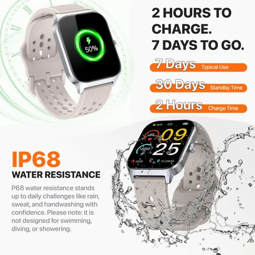 Miniatura 8 de Reloj inteligente para mujeres y hombres – Respuesta/Hacer llamadas, reloj inteligente con rastreador de fitness compatible con Android iPhone, más
