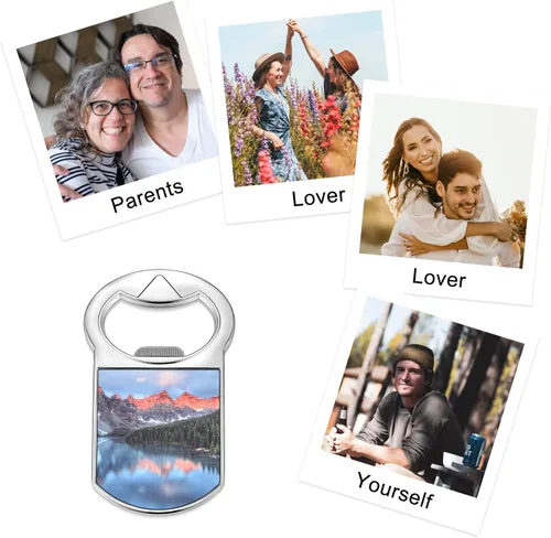 Miniatura 3 de Abrebotellas con imán de sublimación para nevera, regalos de fotos personalizados, transferencia de calor para recuerdos de fiesta, boda, Bestman