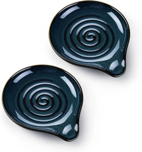 Miniatura 11 de Herogo - Soporte de cuchara de acero inoxidable negro para estufa de cocina, soporte grande para espátula de cocina con parte inferior cuadrada