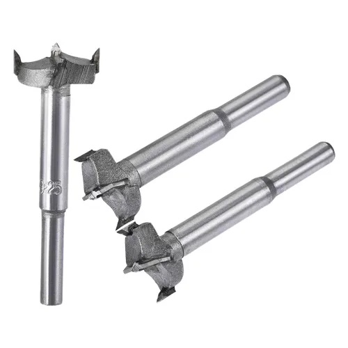 uxcell Forstner - Brocas de taladro para madera, 0.906 in, 0.945 in, 0.984 in de diámetro, sierra de agujero de carburo, punta de acero de aleación,