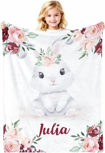 Miniatura 20 de Manta de bebé personalizada con nombre, cobijas de franela suaves y personalizadas con diseño de animales para recién nacidos, niños y niñas