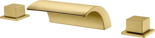 Miniatura 11 de Grifo de bañera romana para montaje en cubierta, color negro mate, grifo de bañera de cascada de flujo extra alto, SUMERAIN