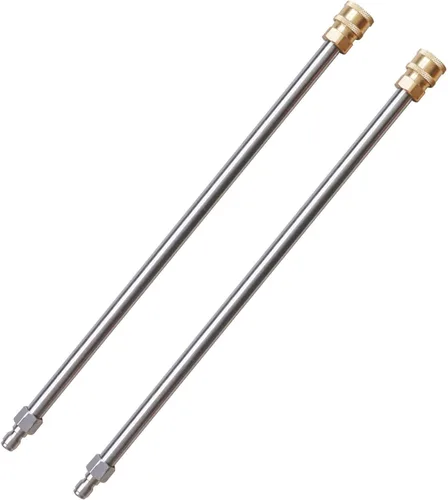 Xiny Tool Varita de extensión para lavadora a presión, acero inoxidable de 17 pulgadas con lanza de conexión rápida de 1/4 pulgadas, paquete de 2