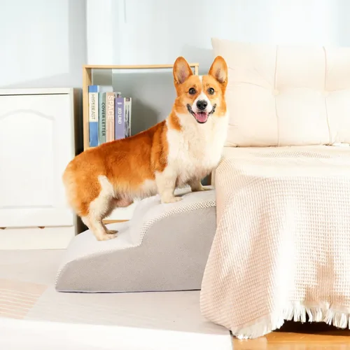 Miniatura 2 de Escaleras para perros pequeños, rampa de espuma de alta densidad para perros, escalones extra anchos antideslizantes para camas altas o sofá
