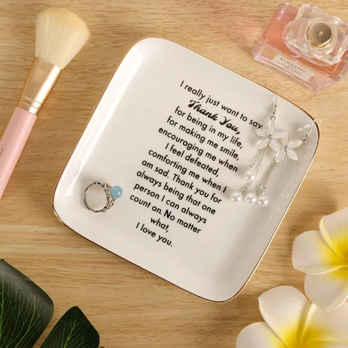 Miniatura 2 de PUDDING CABIN - Plato para anillos para regalo de agradecimiento para mujeres, madres, maestras, compañeras de trabajo con el mensaje "Thank You for