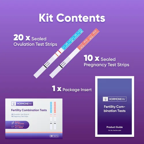 Miniatura 7 de HORMONELife Kit de tiras de prueba de ovulación y tiras de prueba de embarazo: pruebas precisas de LH y HCG para seguimiento de fertilidad