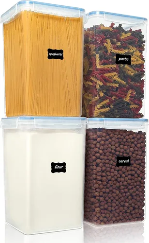 Miniatura 8 de Vtopmart Contenedores de almacenamiento de alimentos de 2.5 litros/84.5 onzas, 4 recipientes herméticos de plástico sin BPA para harina, azúcar