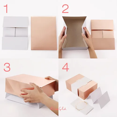 Miniatura 5 de ROSEGLD Cajas de regalo con bandas de envoltura de 9.5 x 7 x 3.5 pulgadas, cajas de regalo con tapas, cajas de regalo para dama de honor con bandas