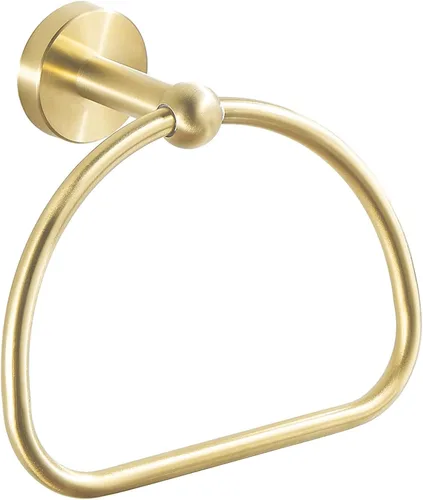 Miniatura 10 de Leyden Toallero de mano negro mate, anillo de toalla de baño, colgadores de toalla de mano de baño montado en la pared medio redondo moderno