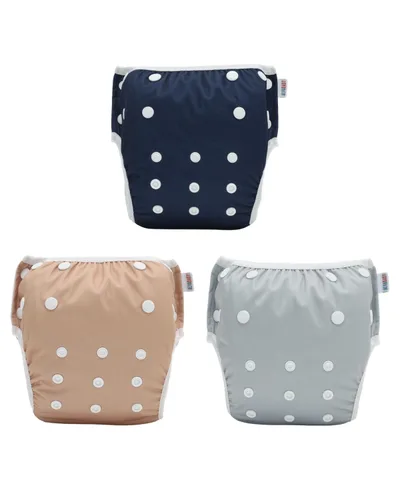 Miniatura 16 de Alva, Pañales de bebé para nadar, paquete de 2 unidades, talle único, reutilizable, lavable y ajustable de 0 a 36 meses. Tamaño de 10 a 40 lbs