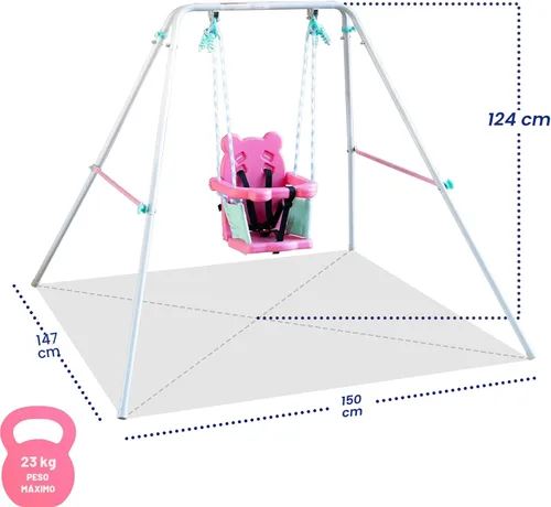 Miniatura 6 de Sportspower FNS-003 My 1st Toddler Swing: juego de columpio para bebé de alta resistencia para interiores y exteriores con arnés de seguridad