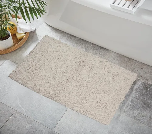 Miniatura 104 de Home Weavers Bell Flower Collection - Tapetes de baño copetudos 100 % algodón, extrasuaves y absorbentes, antideslizantes, lavables a máquina, lino