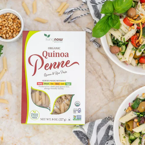 Miniatura 4 de NOW Foods, Quinoa Penne orgánica, sin gluten, sin maíz, sin OMG, pasta de quinua y arroz, 8 onzas