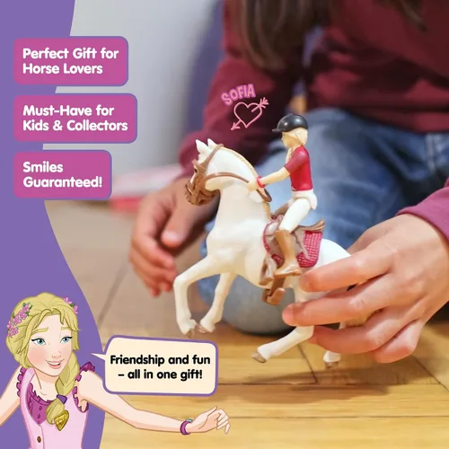 Miniatura 6 de Schleich Horse Club — Sofia y Blossom: juego de 10 piezas de Horse Club con jinete y yegua andaluza, juguetes de caballos para niñas y niños de 5 a