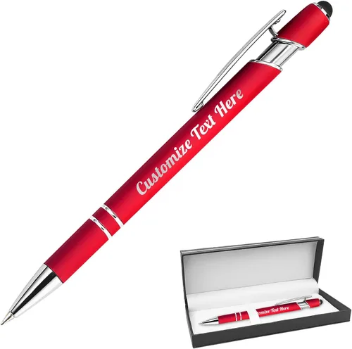 Miniatura 124 de Hasta 500 bolígrafos personalizados a granel con logotipo de mensaje de nombre comercial, bolígrafos grabados personalizados con lápiz óptico