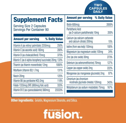 Miniatura 4 de Bariatric Fusion Multivitamínico bariátrico sin hierro Pacientes poscirugía bariátrica Vitamina bariátrica sin hierro para bypass gástrico