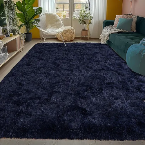 Miniatura 164 de Alfombras de área de 8x10 para sala de estar, alfombra shaggy grande ultra suave y esponjosa para dormitorio, alfombras de felpa mullida Blanco crema