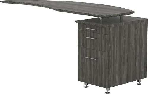 Safco Productos Mayline MNRTPRLGS Medina 63" W Retorno derecho para usar con Escritorios, se vende por separado, laminado de acero gris