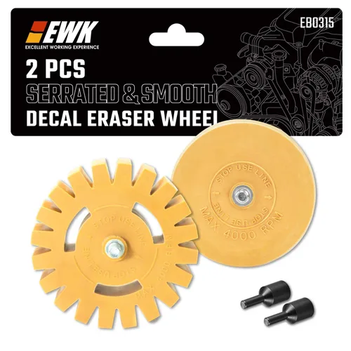 Miniatura 12 de EWK Rueda de goma para borrar, 2 unidades, para taladro, ideal para adhesivos, rayas y eliminación de calcomanías