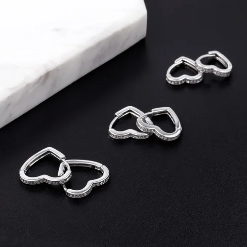 Miniatura 5 de ALEXCRAFT Juego de aretes de aro pequeños de oro para mujer, juego de aretes de oro pavé de diamantes con poste de plata de ley