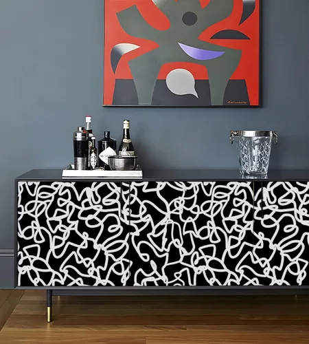 Miniatura 5 de Ismoon Papel tapiz autoadhesivo de 17.3 x 118 pulgadas, papel de contacto blanco y negro, moderno, a rayas, extraíble, autoadhesivo, para baño