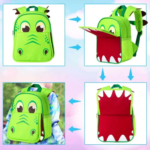 Miniatura 4 de gxtvo Mochila para niños pequeños, correa de seguridad de 9.5 pulgadas para niños y niñas, unicornio, mariposa, sirena, dinosaurio