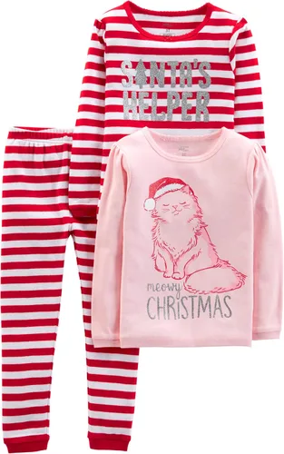 Miniatura 22 de Simple Joys by Carter's Conjunto de pijama de algodón ajustado de 3 piezas para bebé