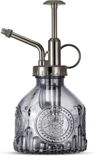 Miniatura 6 de Botella de vidrio con rociador para regar plantas, 6.5 pulgadas de alto, con bomba superior para plantas de interiores y exteriores
