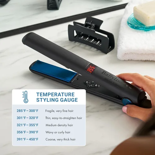 Miniatura 5 de BaBylissPRO Nano Titanium Flat Iron Hair Straightener, Digital Flat Iron for Pro Salon Results, Styling Tool for All Hair Types