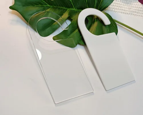 Miniatura 6 de 5 perchas acrílicas en blanco, colgador personalizado para niños, divisor de ropa acrílico liso para bricolaje, organizador de armario para niños
