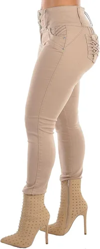 Miniatura 4 de Jeans levantadores de glúteos para mujer - Jeans Levanta cola ajustados de cintura alta elásticos