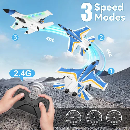 Miniatura 5 de 4DRC Avión RC G1 para adultos y niños, avión de combate RC Jet 2.4GHz 4 canales 6 ejes Gyro estabilizador RTF planeador avión juguetes de avión