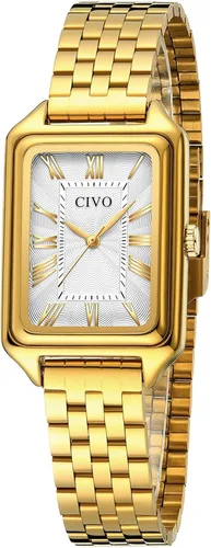 Miniatura 8 de CIVO Watches for Women with Small Wrists Vintage Quartz Bracelet Watch with Roman Dial - Gold Three-Hand Stainless Steel Watch - Gifts for