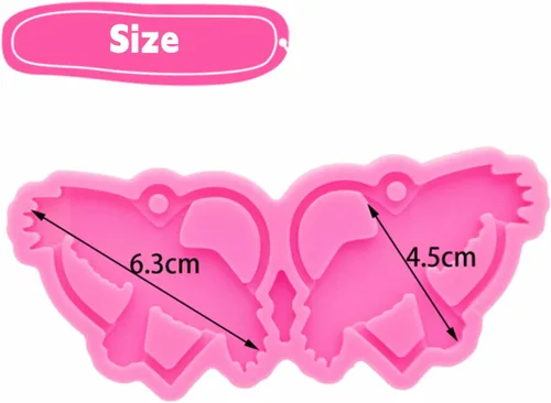 Miniatura 3 de Molde de aretes de resina de corazón para el día de San Valentín, moldes de joyería de silicona para fundición epoxi de bricolaje, aretes, 425.2 in