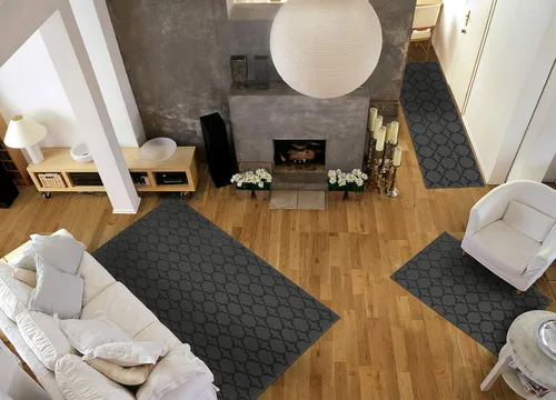 Miniatura 71 de Garland Rug Sparta - Alfombra antideslizante de polipropileno de 2 pies x 12 pies, color negro, ideal para salas de estar y pasillos, elegante