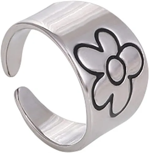 Anillo de corazón vintage llorar cara lagrimeo lagrimeo afligido maldito lamentable triste expresión durazno amor anillo brazalete para mujeres
