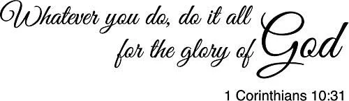 Miniatura 2 de Newclew Whatever You do, do it All for The Glory of God. - 1 Corintios 10:31 - Adhesivo decorativo para pared, diseño de refranes, oración, iglesia