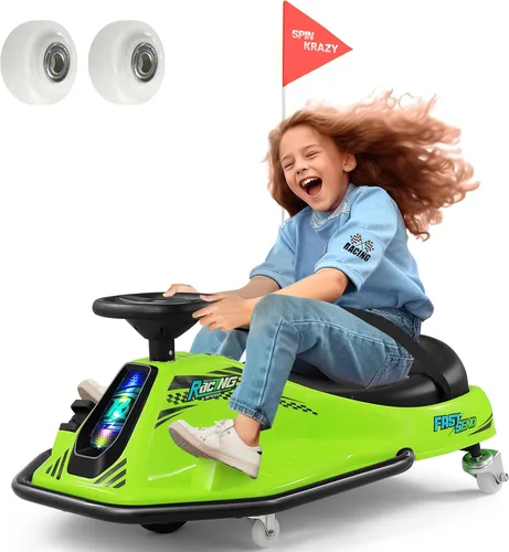 Miniatura 13 de Coche de deriva giratorio de 360 grados, Go Kart eléctrico de 24 V para niños con ruedas de repuesto, alta/baja velocidad, motor sin escobillas