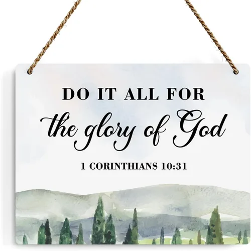 Decoración inspiradora Do It All for the Glory of God 1 Corinthians 10:31, regalos cristianos, versículo bíblico, arte de pared, letrero colgante de