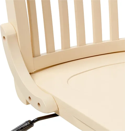 Miniatura 6 de OSP Designs Silla de madera Deluxe, sin reposabrazos, silla de escritorio con asiento de madera, color blanco antiguo, Madera, Blanco antiguo